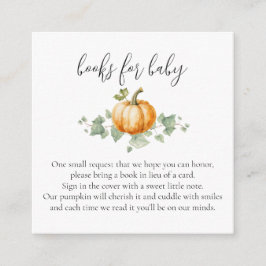カボチャ赤ちゃんシャワーブックリクエストカードの挿入 エンクロージャーカード