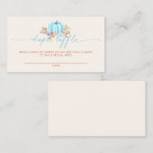 カボチャ赤ちゃんシャワーブルーボーイおむつラッフル エンクロージャーカード (正面/裏面)