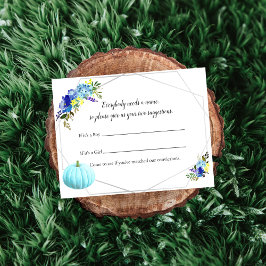 カボチャ赤ちゃんシャワーベビーの名前ゲーム |青 招待状