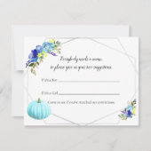 カボチャ赤ちゃんシャワーベビーの名前ゲーム |青 招待状 (正面)