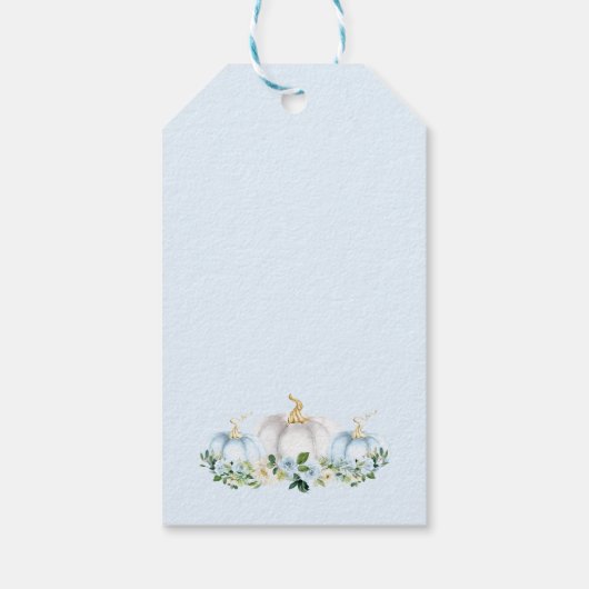 カボチャ赤ちゃんシャワーボーイ秋ブルーカボチャの好意 ギフトタグ (裏面)