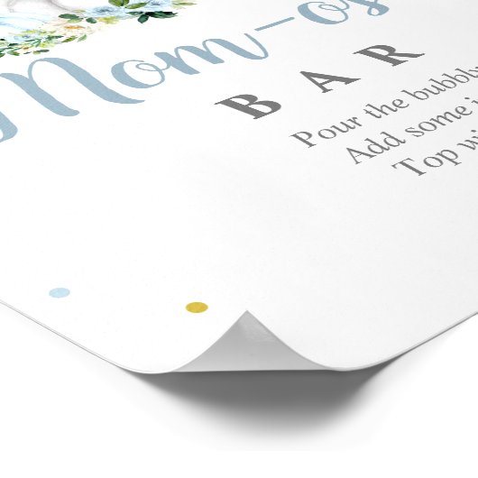 カボチャ赤ちゃんシャワーボーイ秋ブルーマムオーサバーサイン ポスター (角)