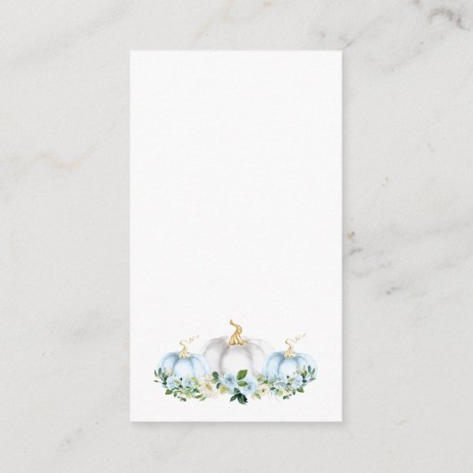 カボチャ赤ちゃんシャワーボーカボチャ表示シャワー エンクロージャーカード (裏面)