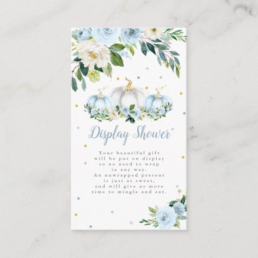 カボチャ赤ちゃんシャワーボーカボチャ表示シャワー エンクロージャーカード (正面)