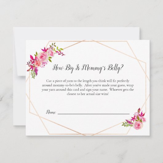 カボチャ赤ちゃんシャワーママのお腹サイズゲームフローラ 招待状 (正面)