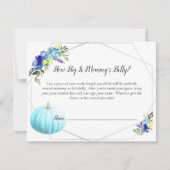 カボチャ赤ちゃんシャワーママのベリーサイズゲーム |青 招待状 (正面)