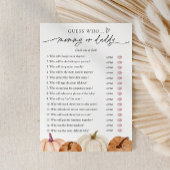 カボチャ赤ちゃんシャワーママまたはパパのゲームカード 招待状