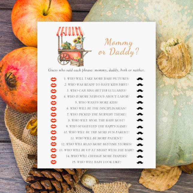 カボチャ赤ちゃんシャワーママパパ赤ちゃんシャワーゲーム (クリエイターアップロード済み)