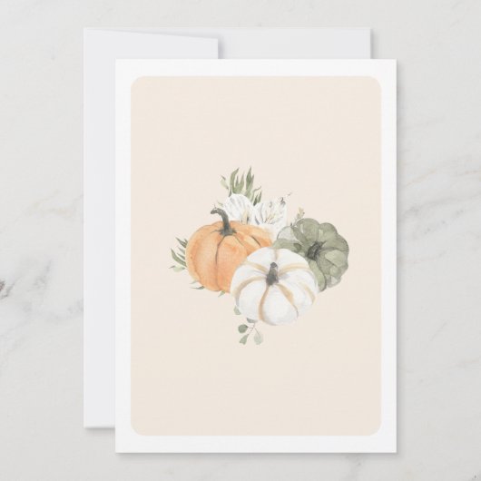 カボチャ赤ちゃんシャワー予測ベビーゲームカード 招待状 (裏面)