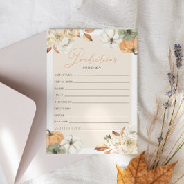 カボチャ赤ちゃんシャワー予測ベビーゲームカード 招待状