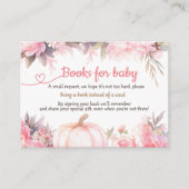 カボチャ赤ちゃんシャワー女の子ピンク秋本ベビー エンクロージャーカード (正面)