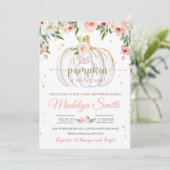 カボチャ赤ちゃんシャワー小さなカボチャが途中にある 招待状 (スタンド正面)