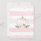 カボチャ赤ちゃんシャワー小さなカボチャが途中にある 招待状 (裏面)