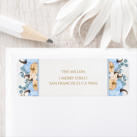 カボチャ赤ちゃんシャワー差出人住所ラベル ラベル (インサイチュ)