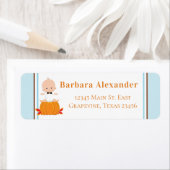 カボチャ赤ちゃんシャワー差出人住所ラベル ラベル (インサイチュ)