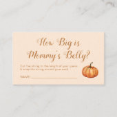 カボチャ赤ちゃんシャワー彼女の腹の大きさを推測 エンクロージャーカード (正面)