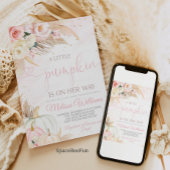 カボチャ赤ちゃんシャワー招待状ガールボホパンパス 招待状