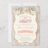 カボチャ赤ちゃんシャワー招待状素朴カボチャ 招待状 (正面)