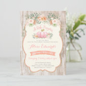 カボチャ赤ちゃんシャワー招待状素朴カボチャ 招待状 (スタンド正面)