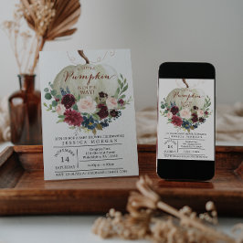 カボチャ赤ちゃんシャワー招待状-秋赤ちゃんシャワー 招待状