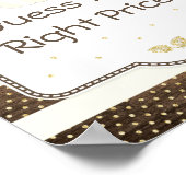 カボチャ赤ちゃんシャワー推定価格ゲーム、ウッドアイボリー ポスター (角)