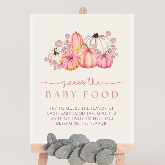 カボチャ赤ちゃんシャワー推測ベビー食べ物ゲームサイン ポスター