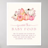 カボチャ赤ちゃんシャワー推測ベビー食べ物ゲームサイン ポスター (正面)