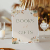 カボチャ赤ちゃんシャワー本とギフトサイン ポスター