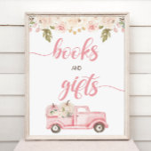 カボチャ赤ちゃんシャワー本とギフトサイン ポスター