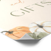 カボチャ赤ちゃんシャワー本とギフトサイン ポスター (角)