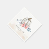 カボチャ赤ちゃんシャワー水カラー薄紫ピンクローズ スタンダードカクテルナプキン (角)