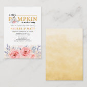 カボチャ赤ちゃんシャワー水カラー薄紫ピンクローズ ノートカード (正面/裏面)