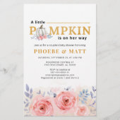 カボチャ赤ちゃんシャワー水カラー薄紫ピンクローズ 便箋 (正面)