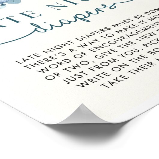 カボチャ赤ちゃんシャワー深夜おむつサイン ポスター (角)