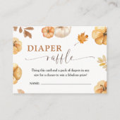 カボチャ赤ちゃんシャワー秋おむつラッフル エンクロージャーカード (正面)