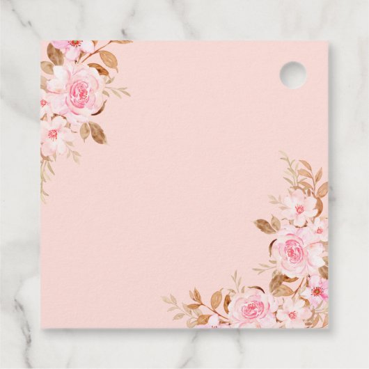 カボチャ赤ちゃんシャワー秋ピンクトラックありがとう フェイバータグ (裏面)