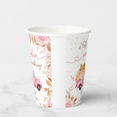 カボチャ赤ちゃんシャワー秋ピンクトラック紙 紙コップ (右)