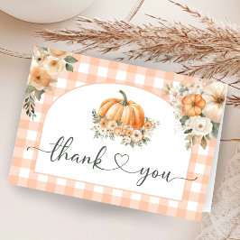 カボチャ赤ちゃんシャワー秋秋折り畳み感謝 サンキューカード