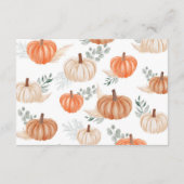 カボチャ赤ちゃんシャワー秋赤ちゃんシャワーブックリクエスト エンクロージャーカード (裏面)