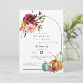 カボチャ赤ちゃんシャワー秋赤ちゃんシャワー招待状 招待状 (スタンド正面)
