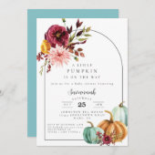 カボチャ赤ちゃんシャワー秋赤ちゃんシャワー招待状 招待状 (正面/裏面)