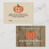 カボチャ赤ちゃんシャワー素朴おむつラッフルチケット 名刺 (正面/裏面)