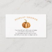 カボチャ赤ちゃんシャワー表示シャワーインサートカード エンクロージャーカード (正面)