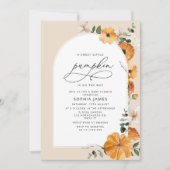 カボチャ赤ちゃんシャワー赤ちゃん女の子シャワー 招待状 (正面)
