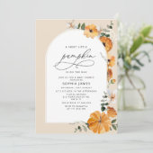 カボチャ赤ちゃんシャワー赤ちゃん女の子シャワー 招待状 (スタンド正面)