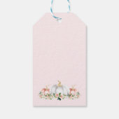 カボチャ赤ちゃんシャワー赤面ピンクと金ゴールドの好意 ギフトタグ (裏面)