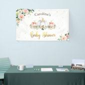 カボチャ赤ちゃんシャワー赤面ピンクと金ゴールド歓迎 横断幕 (トレードショー)