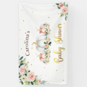 カボチャ赤ちゃんシャワー赤面ピンクと金ゴールド歓迎 横断幕 (縦)