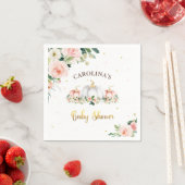 カボチャ赤ちゃんシャワー赤面ピンクと金ゴールド スタンダードカクテルナプキン (インサイチュ)