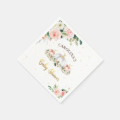 カボチャ赤ちゃんシャワー赤面ピンクと金ゴールド スタンダードカクテルナプキン (角)